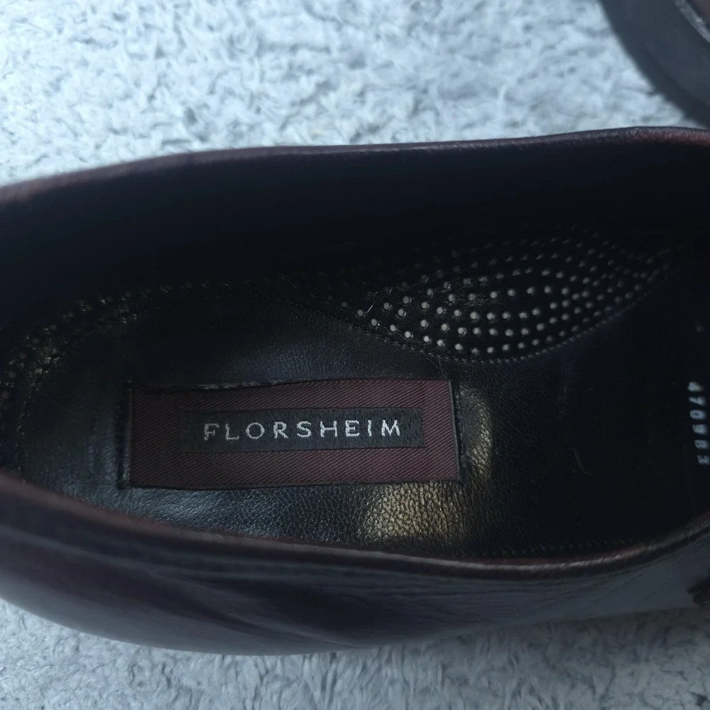 Florsheim Oxford Shoes Mens Size 9.5 Brown Leather Slip On Dress 18247-18